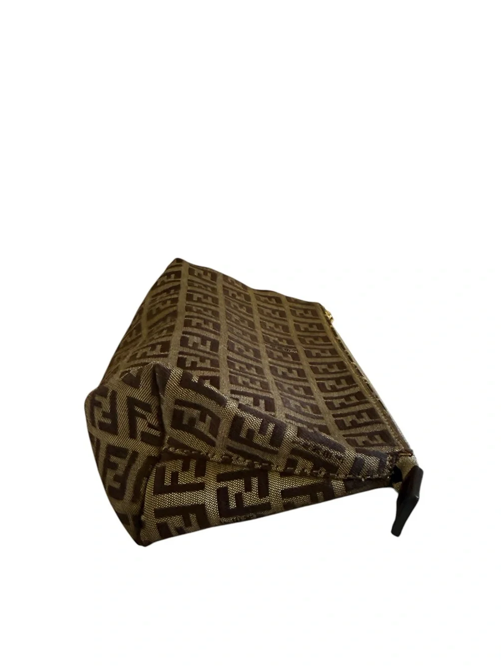 Vintage Y2K Fendi Zucchino FF Monogram Canvas Mini Clutch Bag Brown